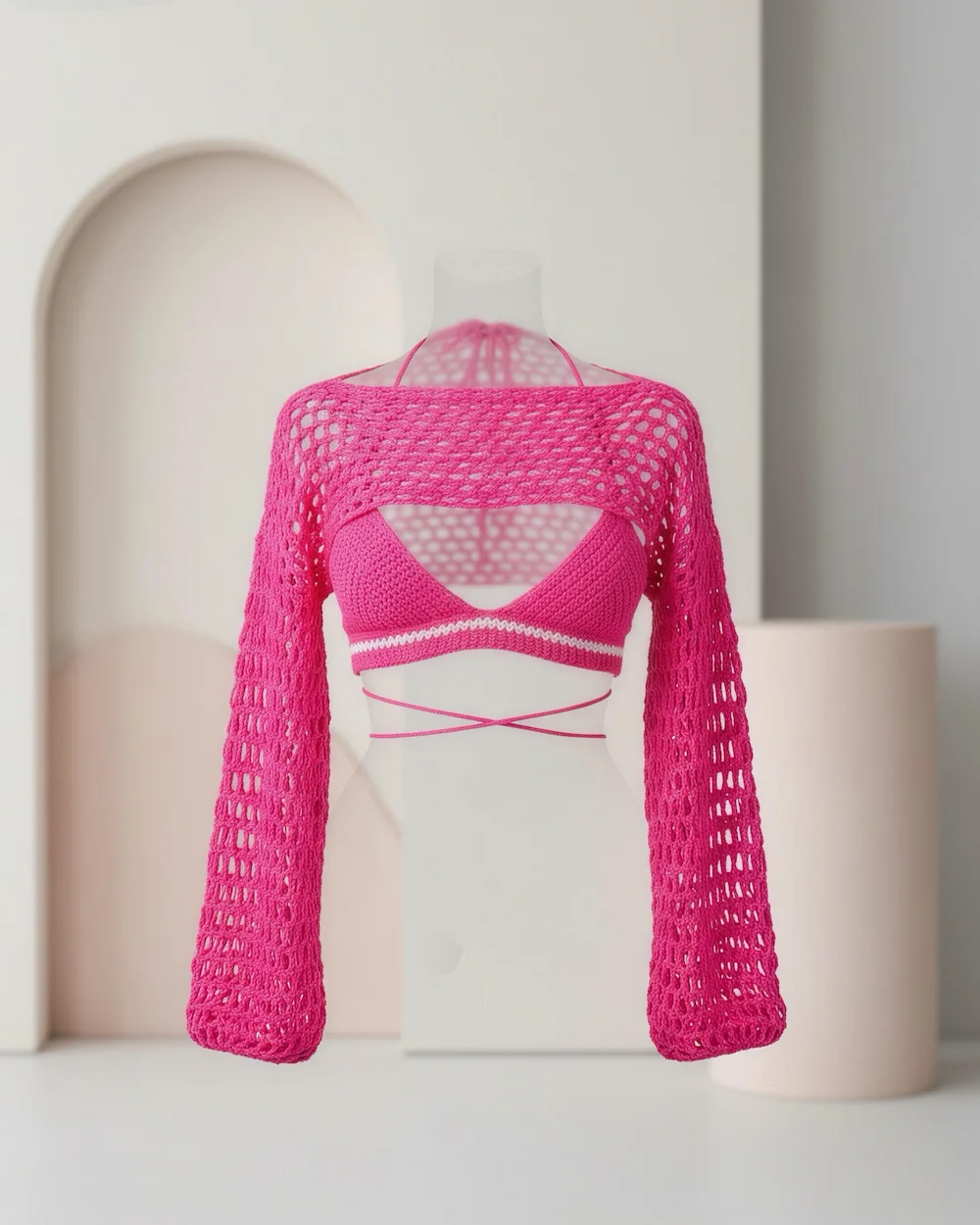 electric mesh shrug & halter top
